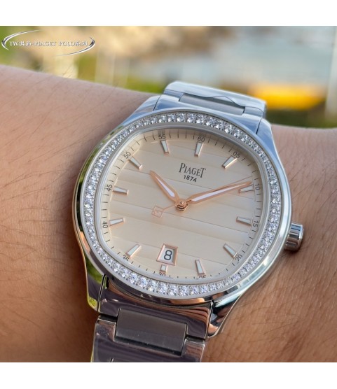 Часы Piaget POLO с бриллиантовым ободком