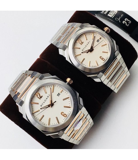 Часы BVLGARI Octo, кремовый циферблат