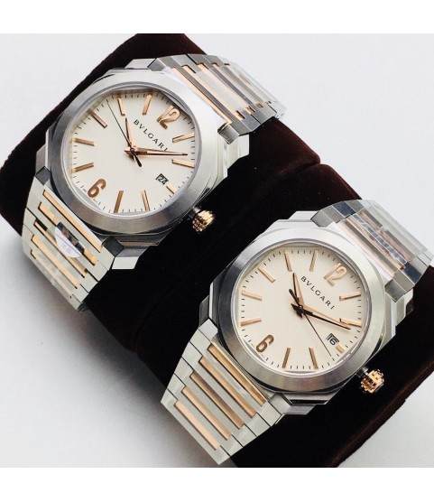 Часы BVLGARI Octo, кремовый циферблат