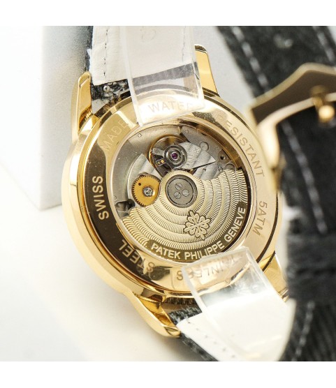 Часы Patek Philippe Calatrava розовое золото и тканевый ремешок